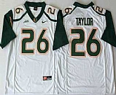 Men's Miami Hurricanes #26 Sean Taylor White Stitched NCAA Nike College Football Jersey